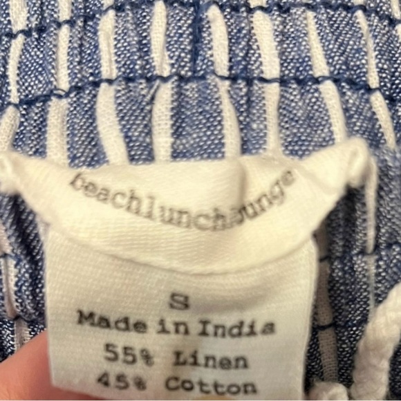 Beachlunchlounge Blue & White Striped Cropped Pants – Size S - Picture 3 of 3